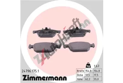 ZIMMERMANN Sada brzdov�ch desti�ek - kotou�ov� brzda ZIM 24796.175.1, 24796.175.1