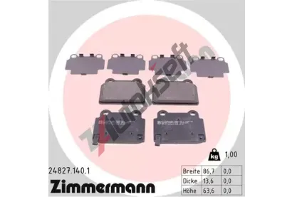 ZIMMERMANN Sada brzdovch destiek ZIM 24827.140.1, 24827.140.1