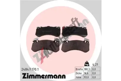 ZIMMERMANN Sada brzdovch destiek ZIM 24847.170.1, 24847.170.1
