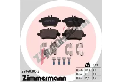 ZIMMERMANN Sada brzdovch destiek ZIM 24848.185.2, 24848.185.2