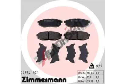 ZIMMERMANN Sada brzdovch destiek ZIM 24854.160.1, 24854.160.1