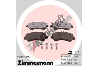 ZIMMERMANN Sada brzdovch destiek rd:z ZIM 24867.905.1, 24867.905.1