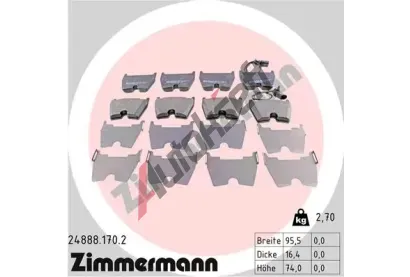 ZIMMERMANN Sada brzdovch destiek ZIM 24888.170.2, 24888.170.2