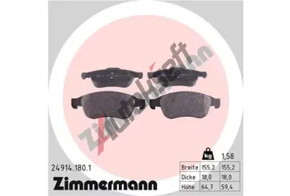 ZIMMERMANN Sada brzdovch destiek ZIM 24914.180.1, 24914.180.1