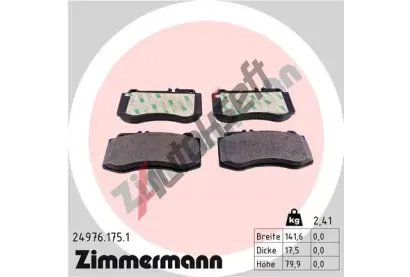 ZIMMERMANN Sada brzdovch destiek - kotouov brzda ZIM 24976.175.1, 24976.175.1