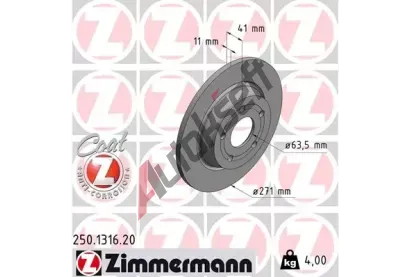 ZIMMERMANN Brzdov kotou COAT Z - 271 mm ZIM 250.1316.20, 250.1316.20