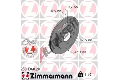 ZIMMERMANN Brzdov kotou COAT Z - 253 mm ZIM 250.1340.20, 250.1340.20