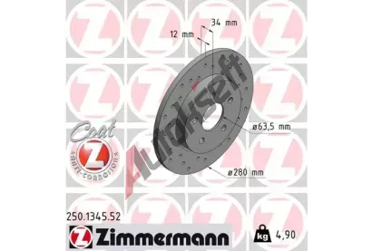 ZIMMERMANN Brzdov kotou SPORT COAT Z - 280 mm ZIM 250.1345.52, 250.1345.52