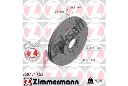 ZIMMERMANN Brzdov kotou drkovan SPORT COAT Z - 313 mm ZIM 250.1347.52, 250.1347.52