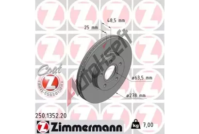ZIMMERMANN Brzdov kotou COAT Z - 278 mm ZIM 250.1352.20, 250.1352.20