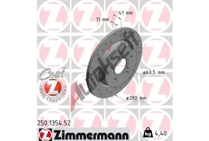 ZIMMERMANN Brzdov kotou SPORT COAT Z - 280 mm ZIM 250.1354.52, 250.1354.52