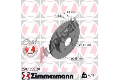 ZIMMERMANN Brzdov kotou COAT Z - 265 mm ZIM 250.1355.20, 250.1355.20