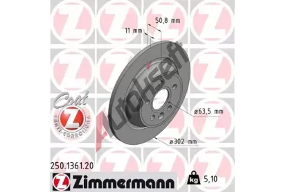 ZIMMERMANN Brzdov kotou COAT Z - 302 mm ZIM 250.1361.20, 250.1361.20