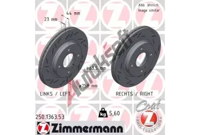ZIMMERMANN Brzdový kotouč BLACK Z 258 mm ZIM 250.1363.53, 250.1363.53  ZIMMERMANN Brzdový kotouč BLACK Z 258 mm ZIM 250.1363.53, 250.1363.53