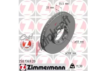 ZIMMERMANN Brzdov kotou COAT Z - 308 mm ZIM 250.1369.20, 250.1369.20