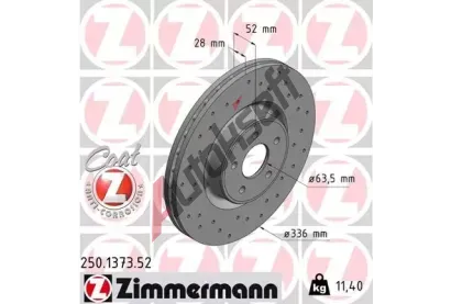 ZIMMERMANN Brzdov kotou SPORT COAT Z - 336 mm ZIM 250.1373.52, 250.1373.52