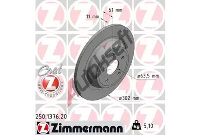 ZIMMERMANN Brzdov kotou COAT Z - 302 mm ZIM 250.1376.20, 250.1376.20