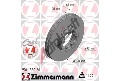 ZIMMERMANN Brzdov kotou COAT Z - 308 mm ZIM 250.1380.20, 250.1380.20