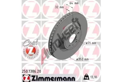 ZIMMERMANN Brzdov kotou COAT Z - 352 mm ZIM 250.1386.20, 250.1386.20