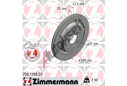 ZIMMERMANN Brzdový kotouč COAT Z - 330 mm ZIM 250.1388.20, 250.1388.20 ZIMMERMANN Brzdový kotouč COAT Z - 330 mm ZIM 250.1388.20, 250.1388.20