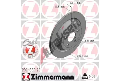 ZIMMERMANN Brzdov� kotou� COAT Z - 318 mm ZIM 250.1389.20, 250.1389.20