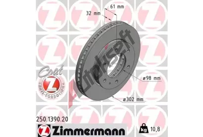 ZIMMERMANN Brzdov kotou COAT Z - 302 mm ZIM 250.1390.20, 250.1390.20