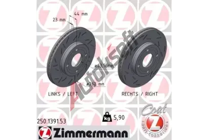 ZIMMERMANN Brzdový kotouč BLACK Z - 262 mm ZIM 250.1391.53, 250.1391.53 ZIMMERMANN Brzdový kotouč BLACK Z - 262 mm ZIM 250.1391.53, 250.1391.53