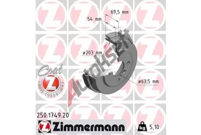 ZIMMERMANN Brzdov buben COAT Z ZIM 250.1749.20, 250.1749.20