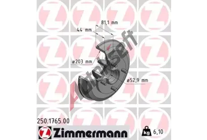 ZIMMERMANN Brzdov buben - 203 mm ZIM 250.1765.00, 250.1765.00