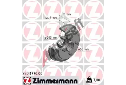 ZIMMERMANN Brzdový buben - 203 mm ZIM 250.1770.00, 250.1770.00 ZIMMERMANN Brzdový buben - 203 mm ZIM 250.1770.00, 250.1770.00