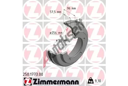 ZIMMERMANN Brzdov buben - 254 mm ZIM 250.1773.00, 250.1773.00