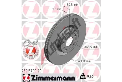 ZIMMERMANN Brzdov kotou COAT Z - 330 mm ZIM 250.5700.20, 250.5700.20