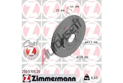 ZIMMERMANN Brzdov kotou COAT Z - 278 mm ZIM 250.5705.20, 250.5705.20