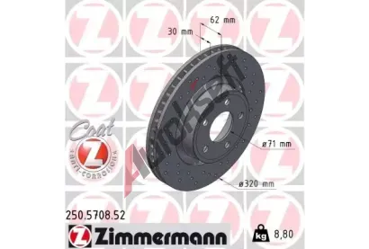 ZIMMERMANN Brzdov� kotou� SPORT Z - 320 mm ZIM 250.5708.52, 250.5708.52
