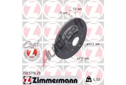 ZIMMERMANN Brzdov kotou COAT Z - 271 mm ZIM 250.5716.20, 250.5716.20