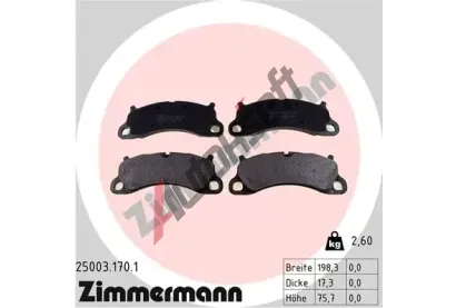 ZIMMERMANN Sada brzdovch destiek ZIM 25003.170.1, 25003.170.1