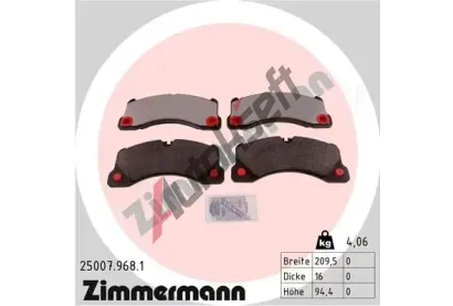 ZIMMERMANN Sada brzdovch destiek rd:z ZIM 25007.968.1, 25007.968.1