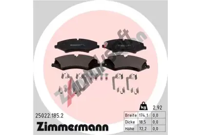 ZIMMERMANN Sada brzdovch destiek ZIM 25022.185.2, 25022.185.2