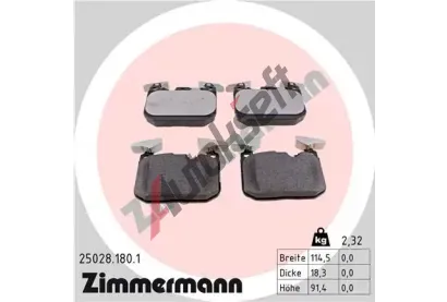 ZIMMERMANN Sada brzdovch destiek ZIM 25028.180.1, 25028.180.1