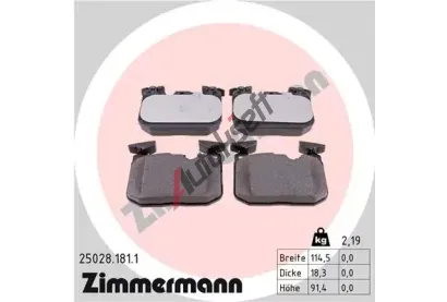 ZIMMERMANN Sada brzdov�ch desti�ek ZIM 25028.181.1, 25028.181.1