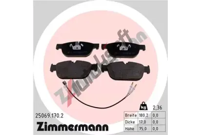 ZIMMERMANN Sada brzdovch destiek - kotouov brzda ZIM 25069.170.2, 25069.170.2