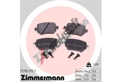 ZIMMERMANN Sada brzdovch destiek ZIM 25110.175.1, 25110.175.1