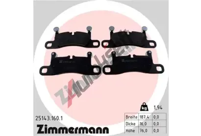 ZIMMERMANN Sada brzdovch destiek ZIM 25143.160.1, 25143.160.1