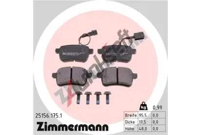 ZIMMERMANN Sada brzdovch destiek - kotouov brzda ZIM 25156.175.1, 25156.175.1