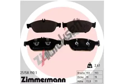 ZIMMERMANN Sada brzdovch destiek ZIM 25158.190.1, 25158.190.1