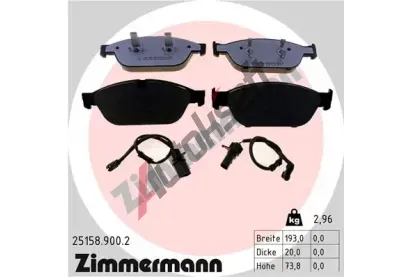 ZIMMERMANN Sada brzdovch destiek rd:z ZIM 25158.900.2, 25158.900.2