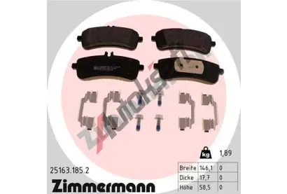 ZIMMERMANN Sada brzdovch destiek ZIM 25163.185.2, 25163.185.2