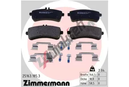 ZIMMERMANN Sada brzdovch destiek ZIM 25163.185.3, 25163.185.3