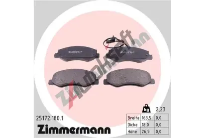 ZIMMERMANN Sada brzdových destiček - kotoučová brzda ZIM 25172.180.1, 25172.180.1 ZIMMERMANN Sada brzdových destiček - kotoučová brzda ZIM 25172.180.1, 25172.180.1