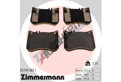 ZIMMERMANN Sada brzdovch destiek ZIM 25179.180.1, 25179.180.1